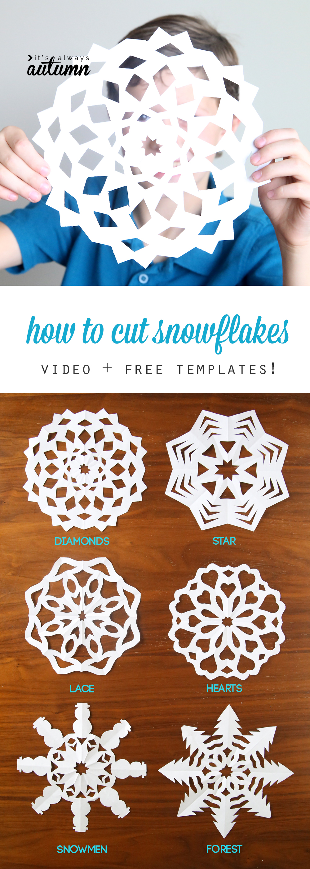 How To Cut Snowflakes video Tutorial Free Templates It s Always 