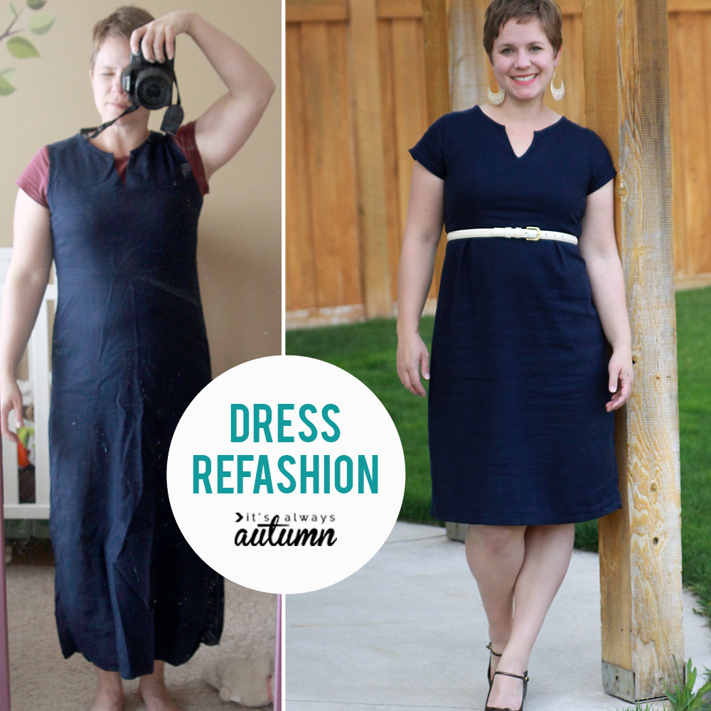 refashioned dress} before & after