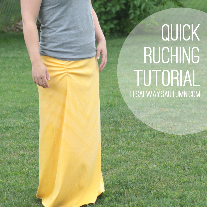 Ruching fabric the EASY WAY! {how to sew ruching} - It's Always Autumn