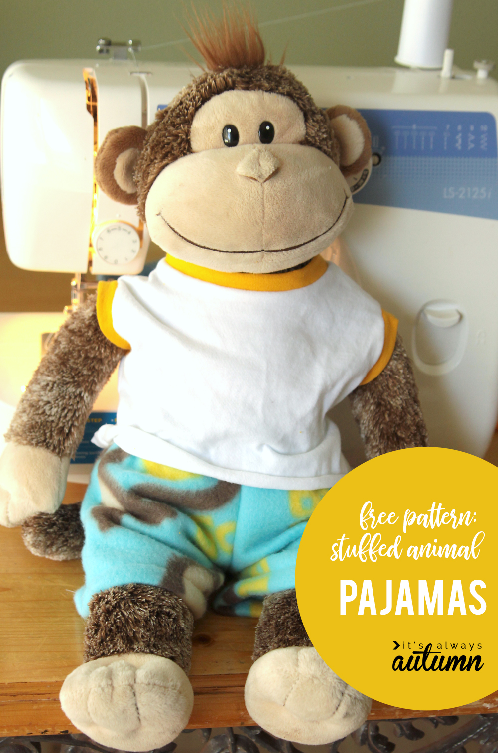 Easy + free sewing pattern for teddy bear pajamas - It's Always Autumn