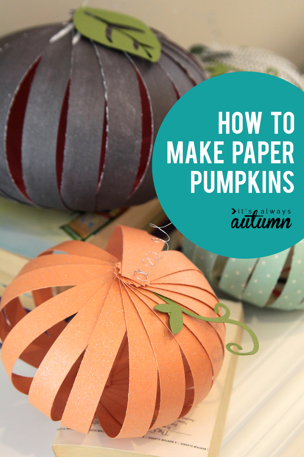 How to make paper  pumpkins fun easy Halloween  kids 