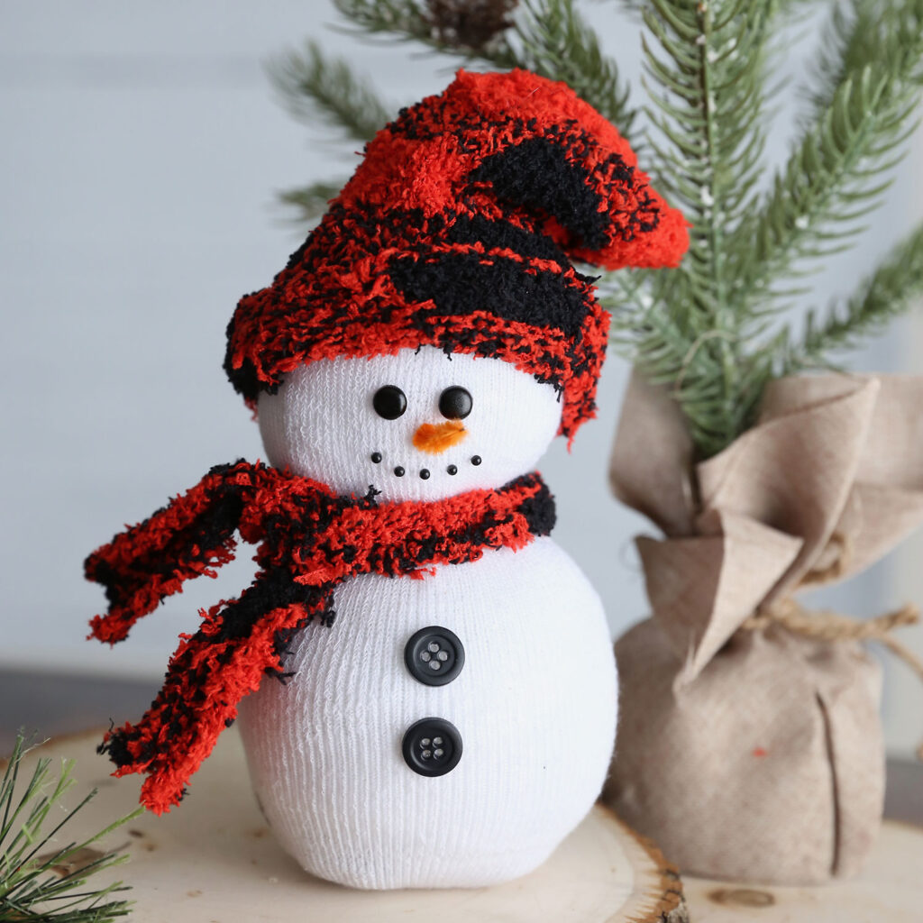 Easy Sock Snowman {fun Christmas craft!} - It's Always Autumn