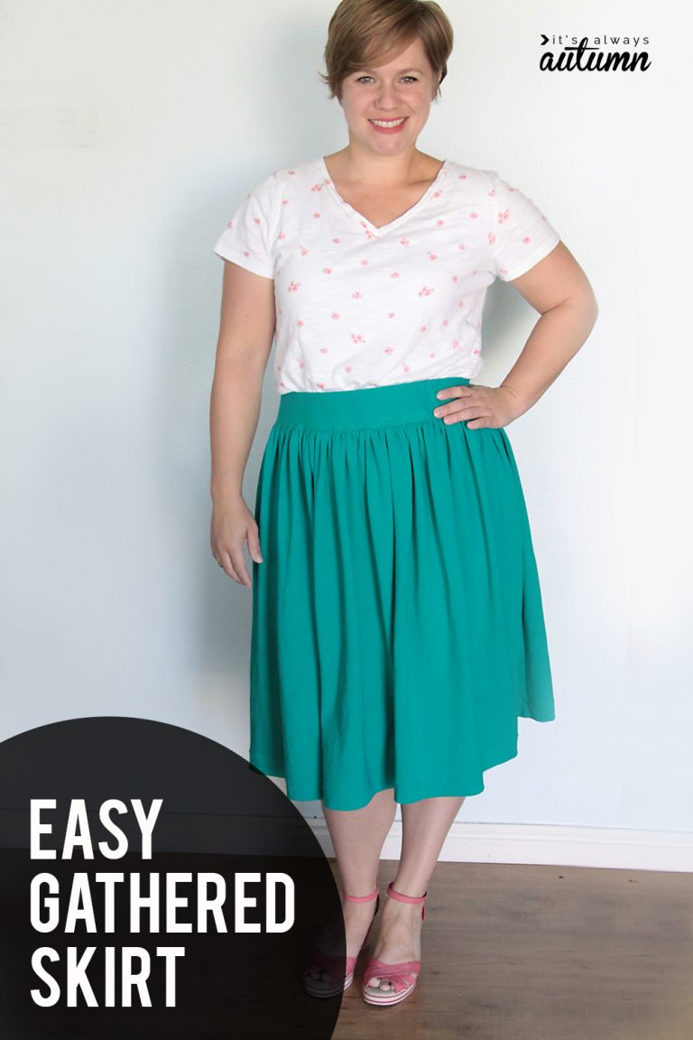 easy full gathered skirt for women sewing tutorial