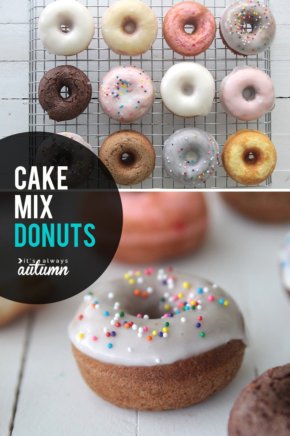 How to make mini donuts! {baked cake mix donuts recipe