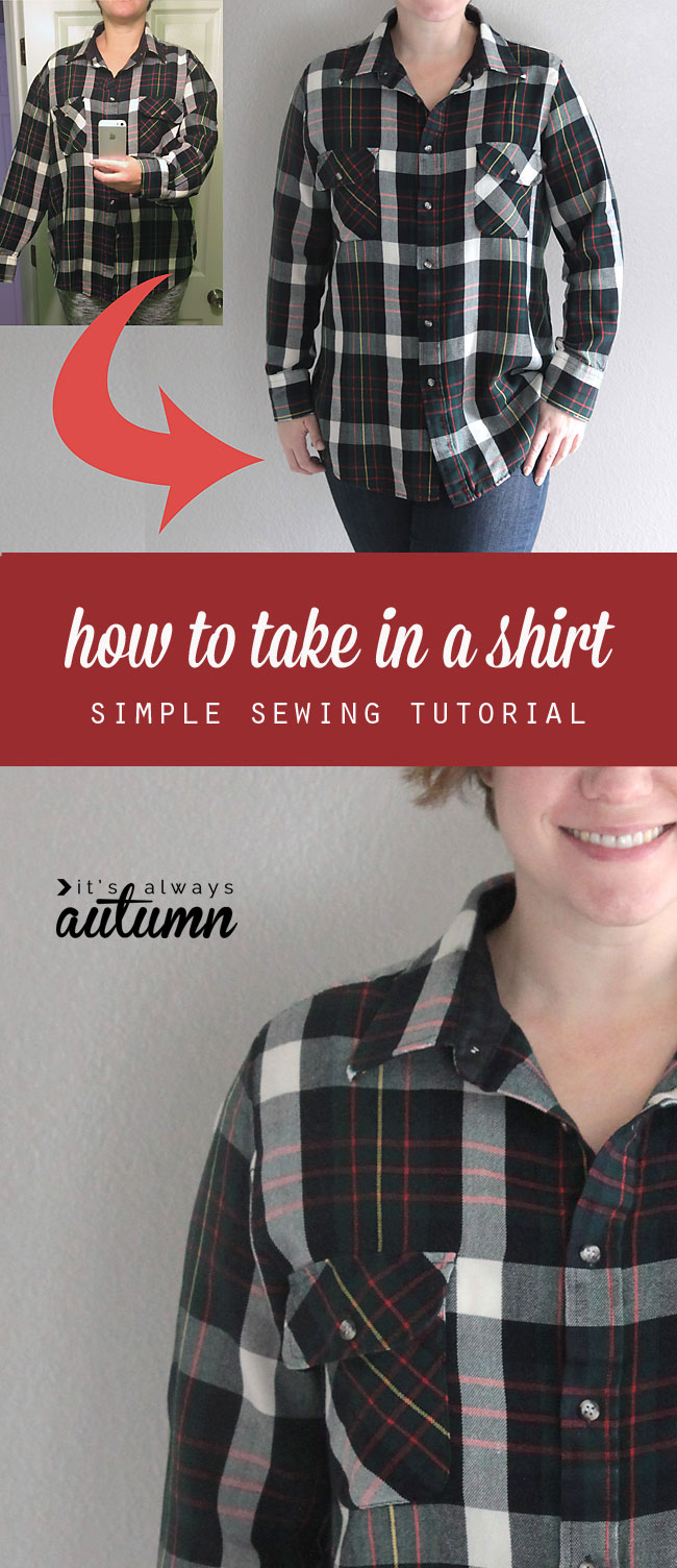 How to take in a shirt the right way {how to make a shirt smaller}