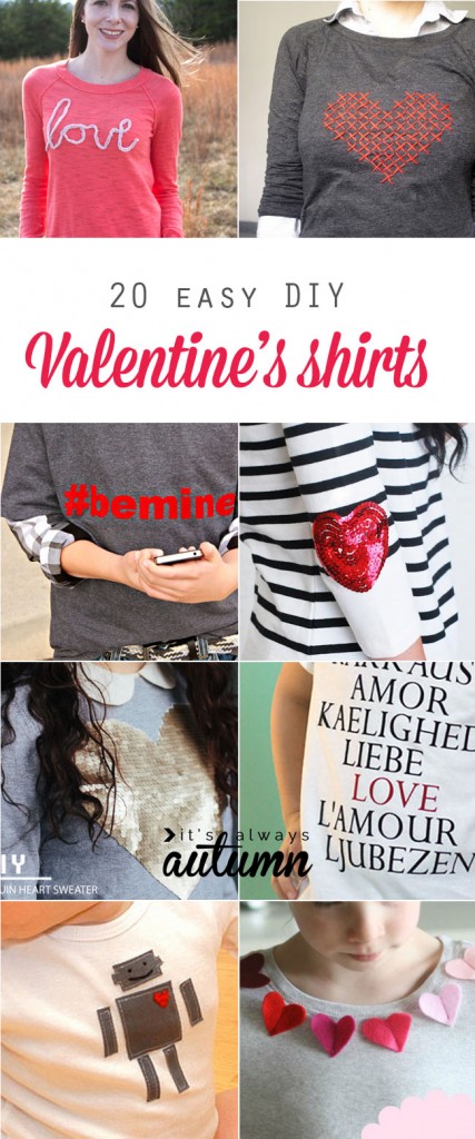 20 fantastic DIY Valentine's day t-shirts - It's Always Autumn