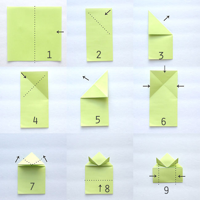 origami frog ring instructions