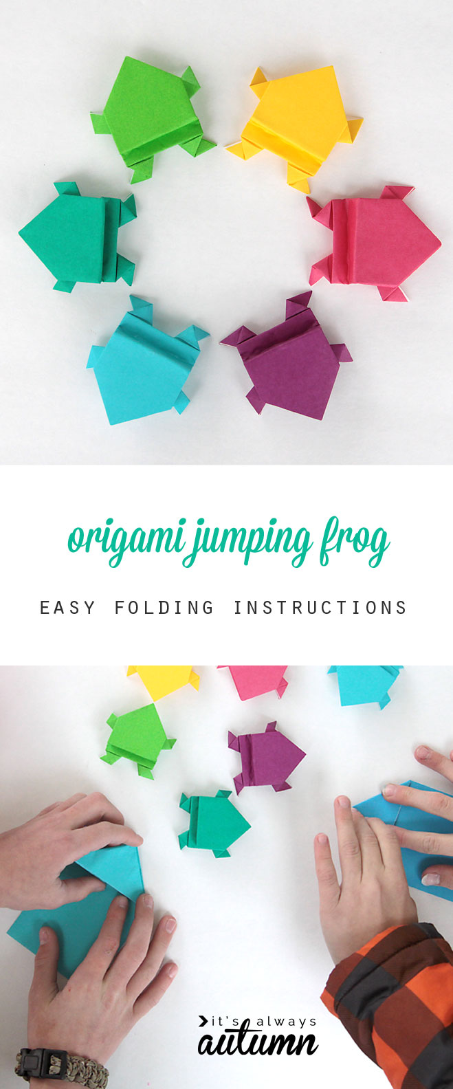 Make an origami frog that really jumps! - It's Always Autumn