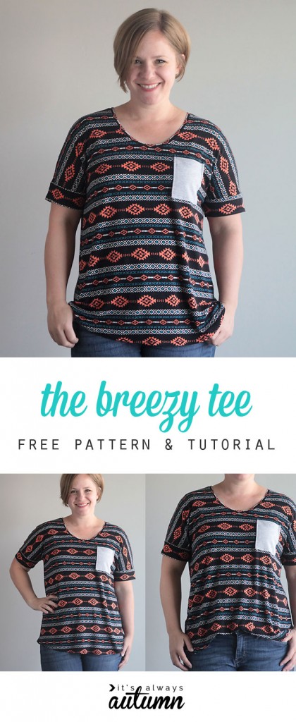 the breezy tee free pattern + contrast pocket - It's Always Autumn