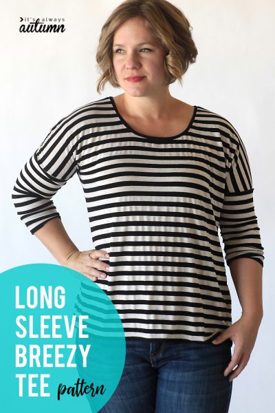 the breezy tee long sleeve add-on {free sewing pattern} - It's Always ...