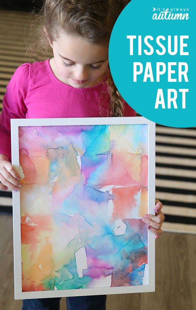 Tissue Paper Canvas Art for Kids - Crafty Kids at Home