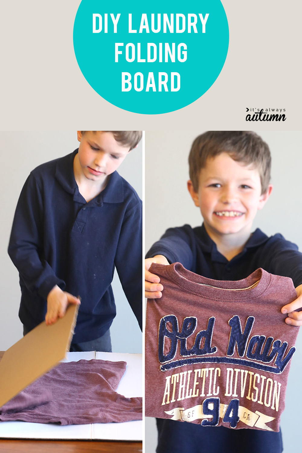 DIY Laundry Folding Board so kids can help with the laundry! - It's Always  Autumn