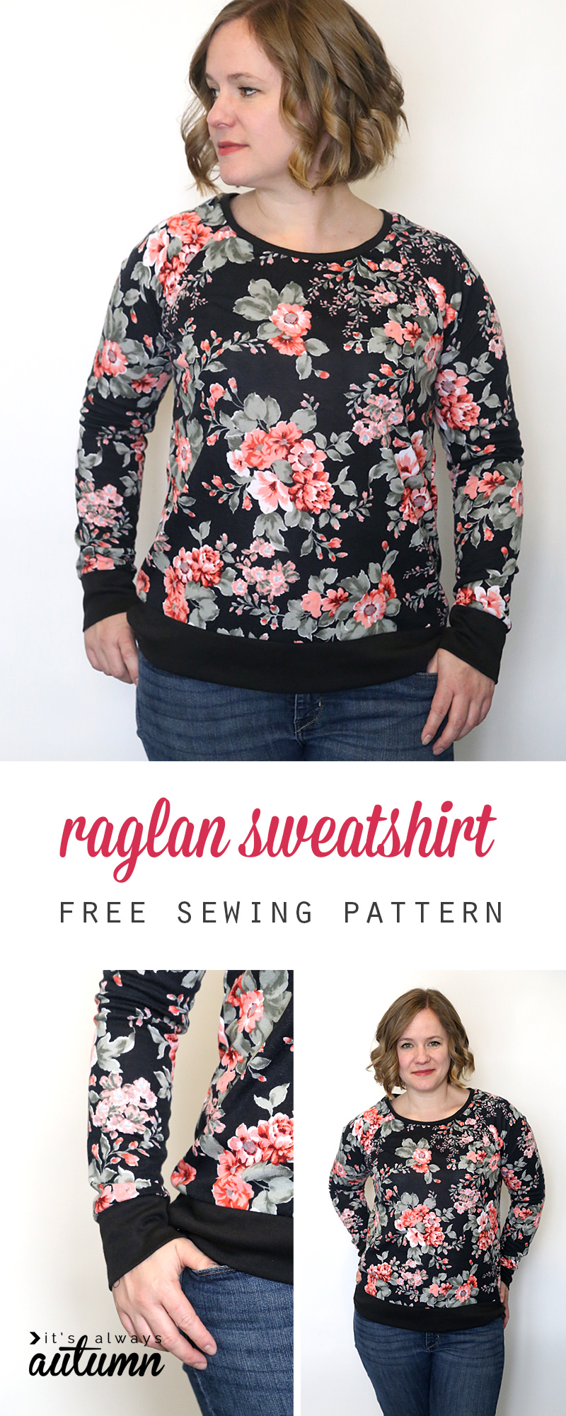 Boxy Raglan Sweatshirt, Paper Sewing Pattern