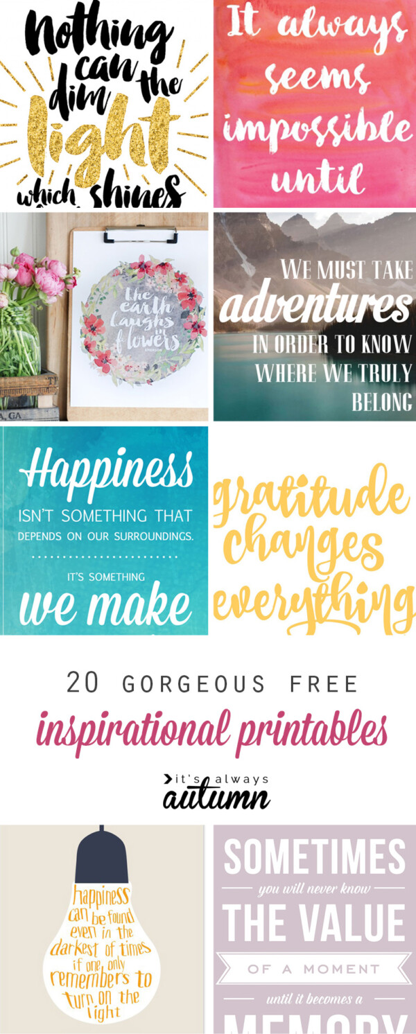 20 gorgeous & modern FREE inspirational quote printables - It's Always ...