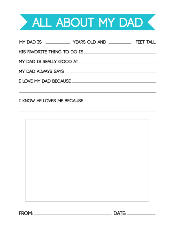 Father's Day Questionnaire | DIY gift kids can make for Dad