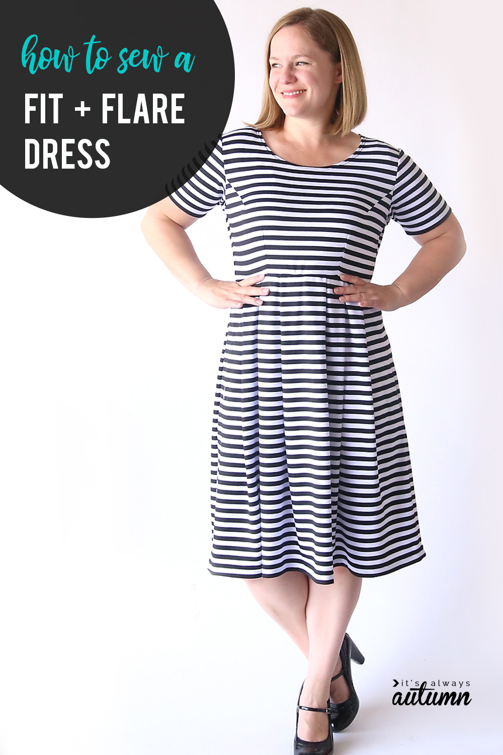 So Sew Easy Fit and Flare Dress pattern review by Danmar