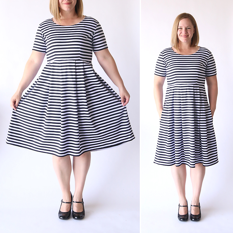 Striped Fit and Flare Dress