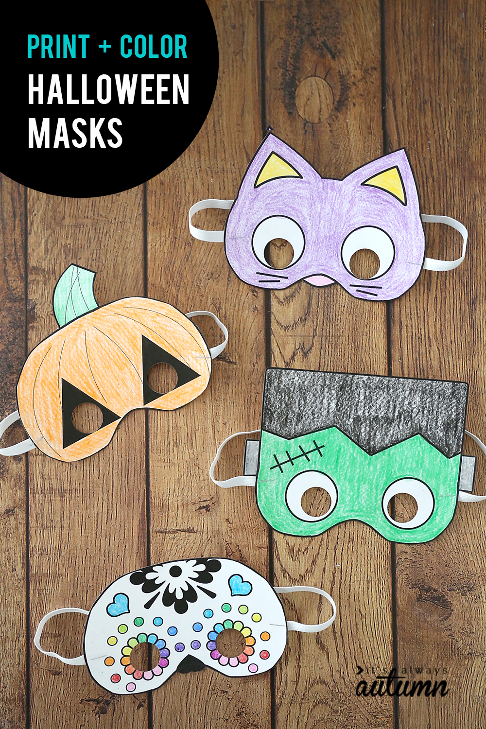 Halloween Masks To Print And Color It s Always Autumn