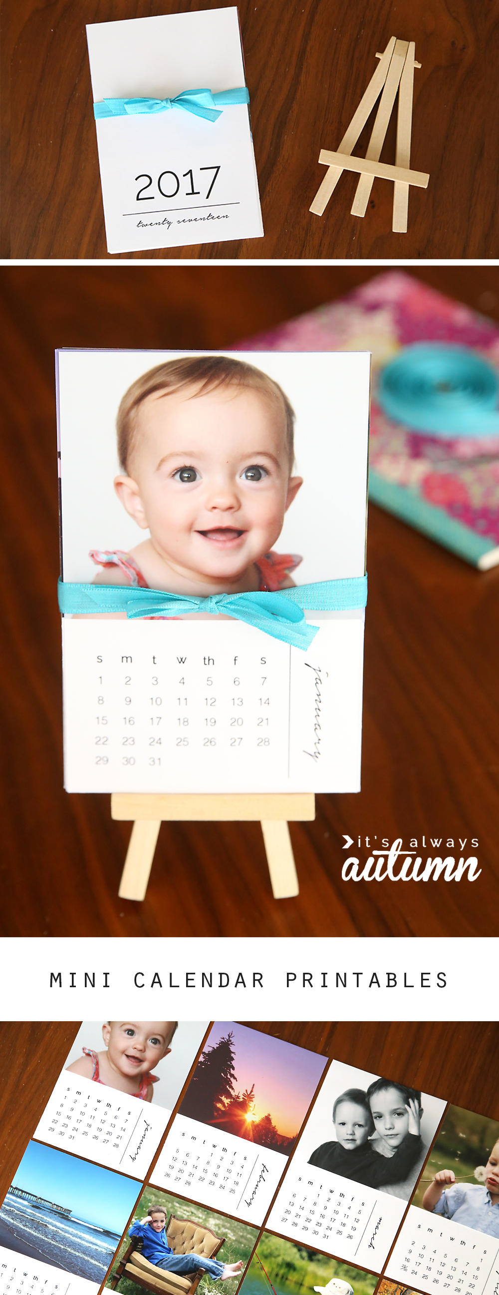 DIY Mini Photo Calendar W free Printables It s Always Autumn