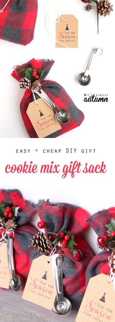 cookie mix gift sack | easy DIY Christmas gift idea - It's Always Autumn