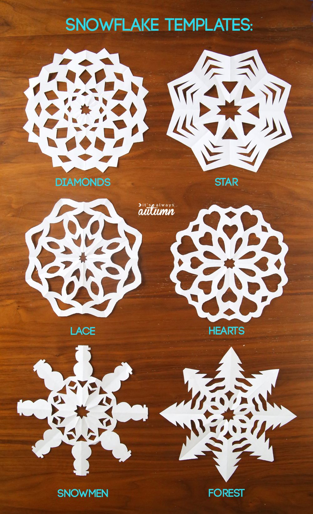 FREE Printable Snowflake Patterns (Large and Small Snowflakes)  Printable  snowflake template, Snowflake pattern, Snowflake stencil