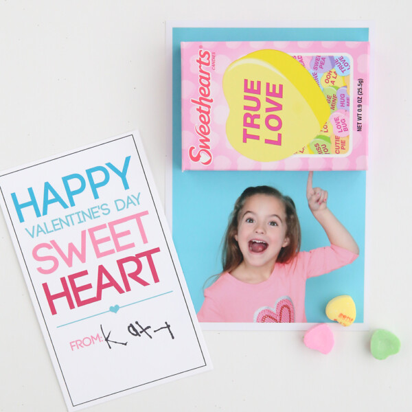 DIY conversation hearts Valentine's Day photo card - It's Always Autumn