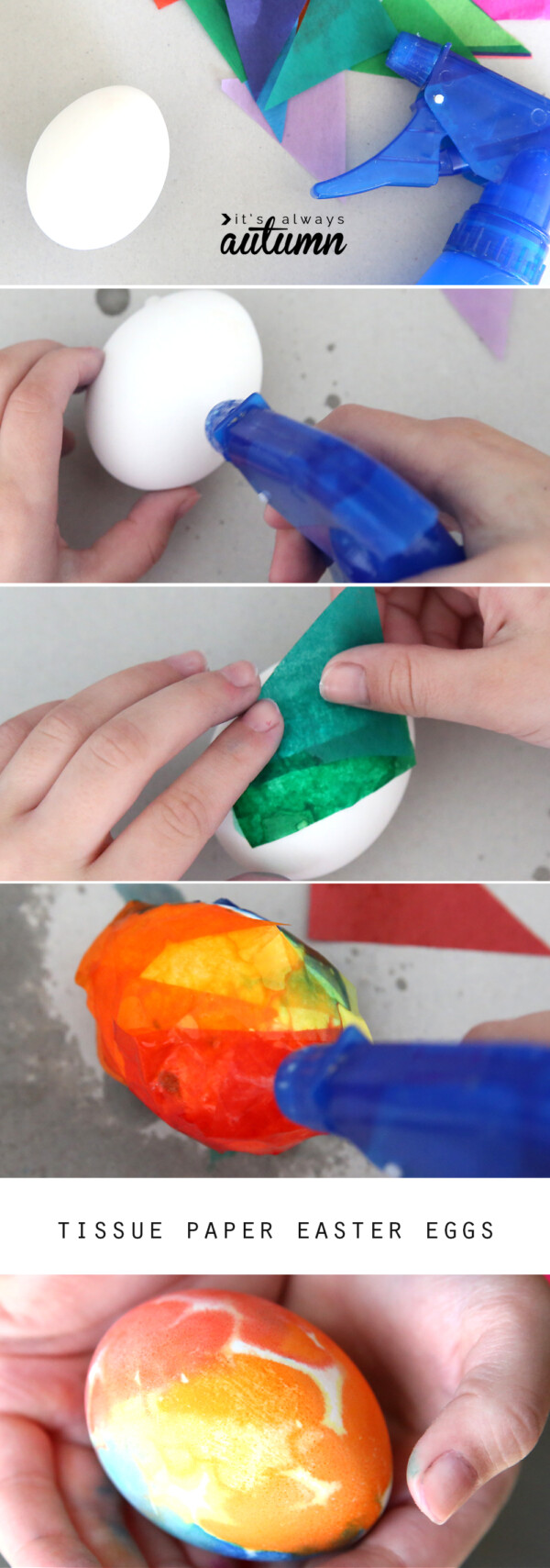 Tissue Paper Easter eggs {so easy!} - It's Always Autumn