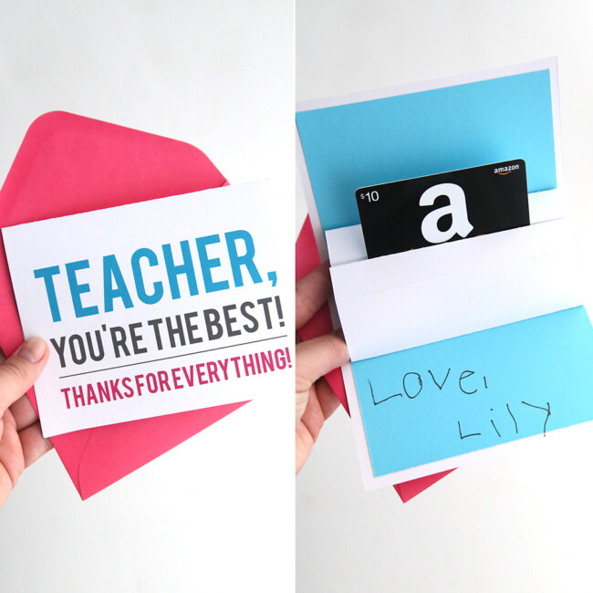 fun ways to give gift cards for teacher appreciation - It's Always Autumn