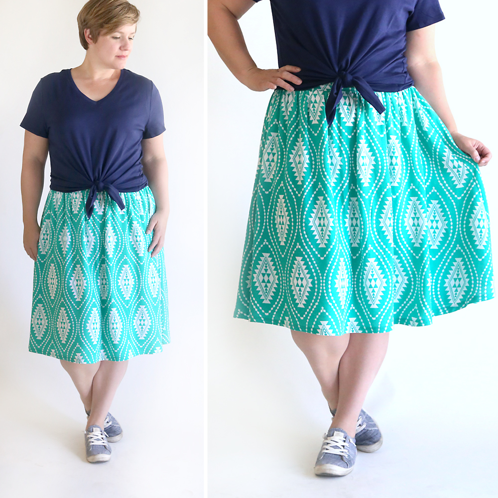 Women's Summer Elastic Waist Pleated A Line Skirt Patterns for Sewing Women