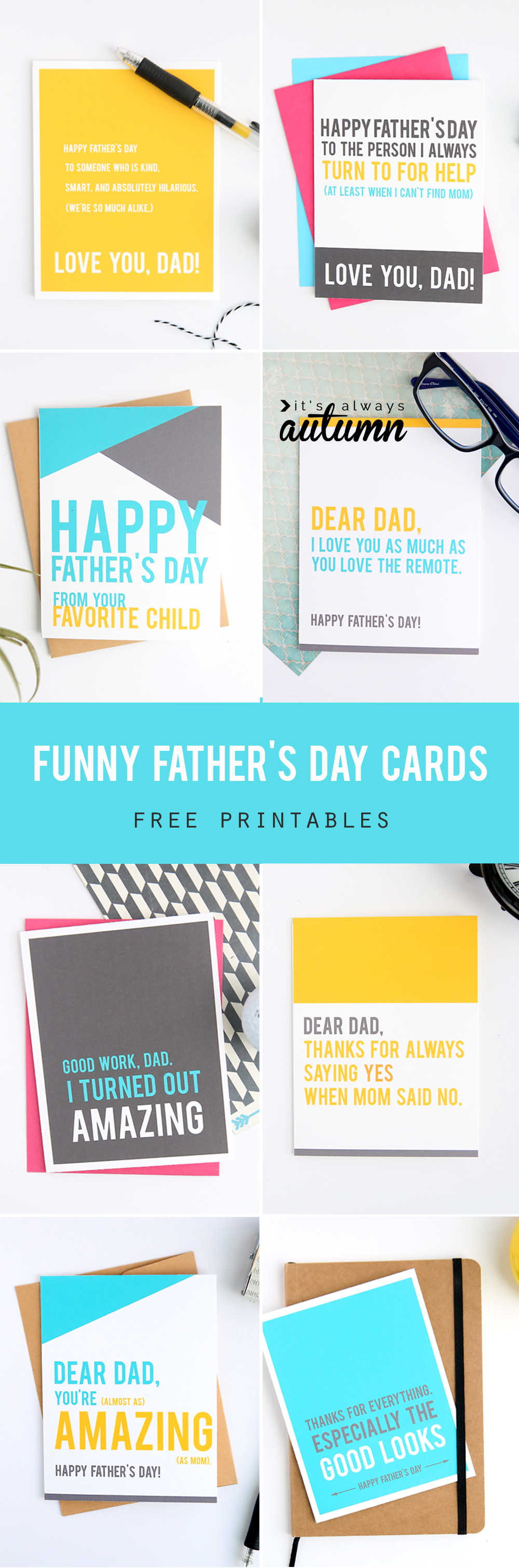 FUNNY father #39 s day cards you can print at home It #39 s Always Autumn