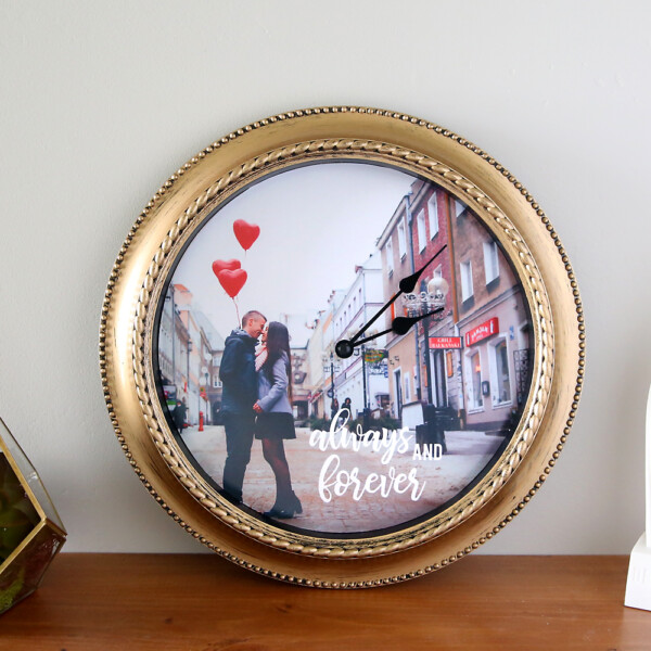 How to make a personalized photo clock. Great DIY gift idea for Mother's Day, Father's Day, weddings, anniversary, and more! Easy photo gift idea.