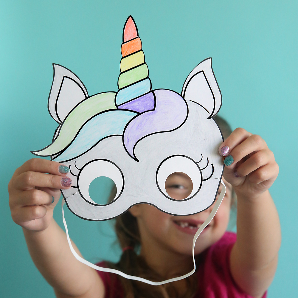 unicorn masks to print and color {free printable} It s Always Autumn
