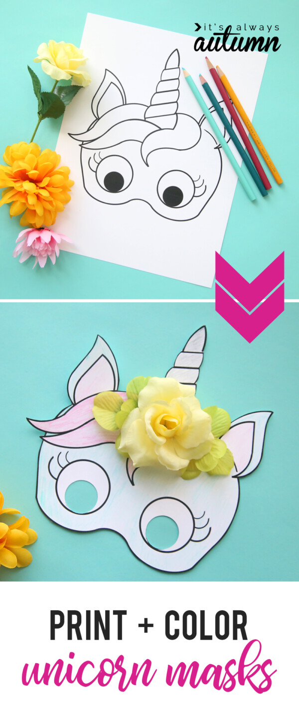 unicorn masks to print and color free printable its