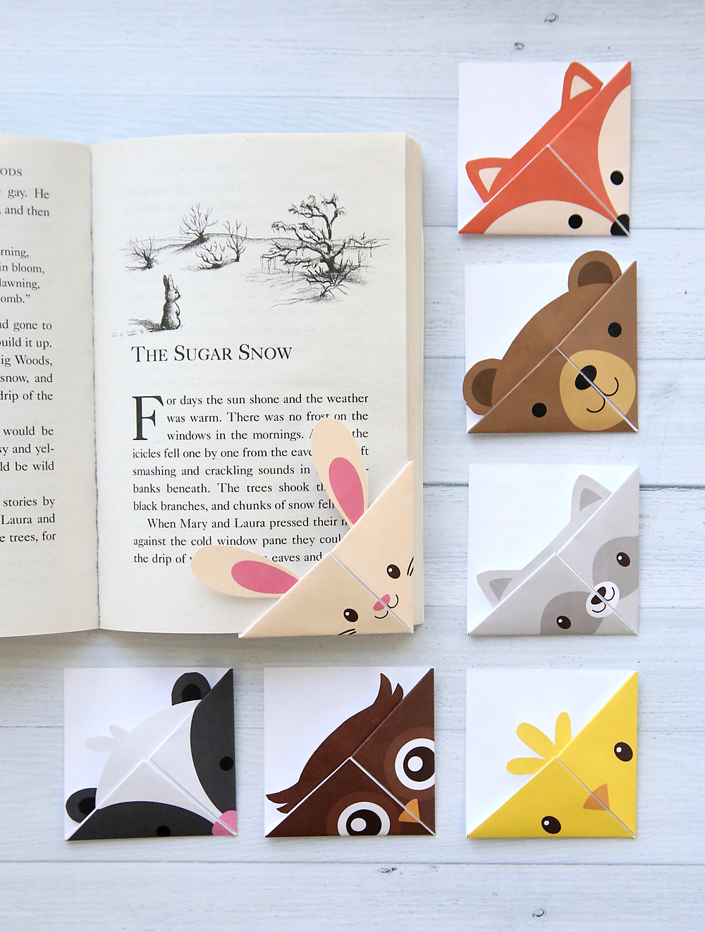 diy woodland animals origami bookmarks print fold it