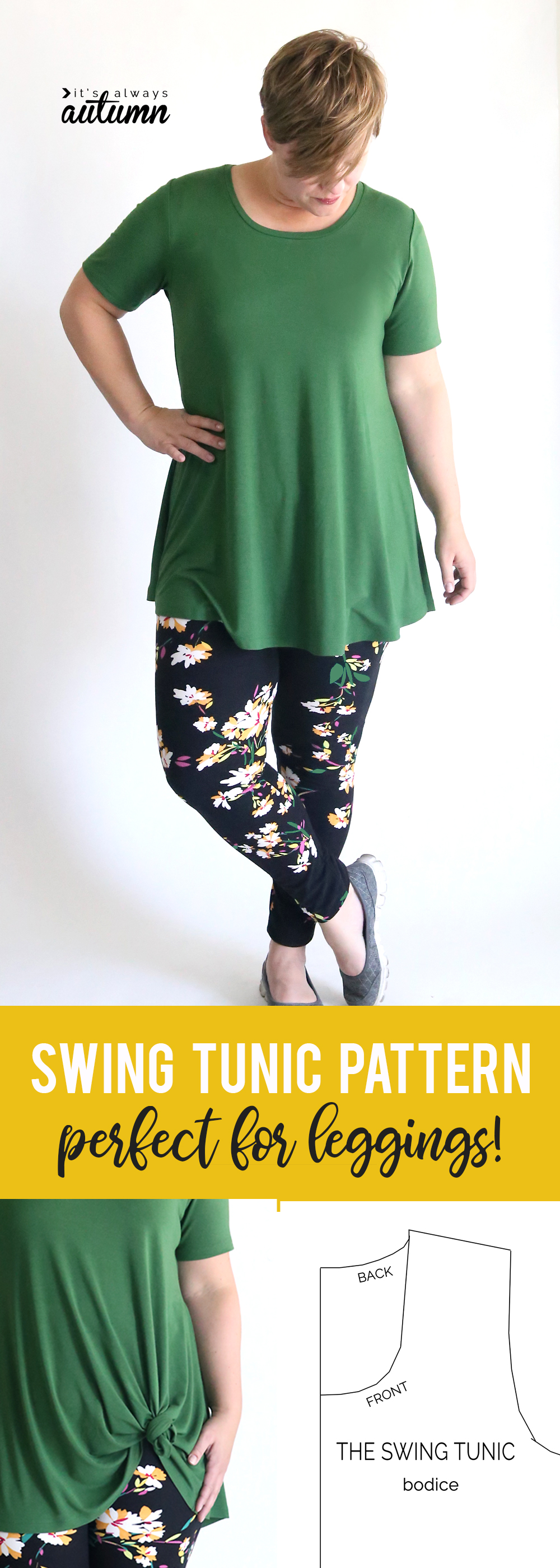 free swing tunic sewing pattern {perfect for leggings!} - It's