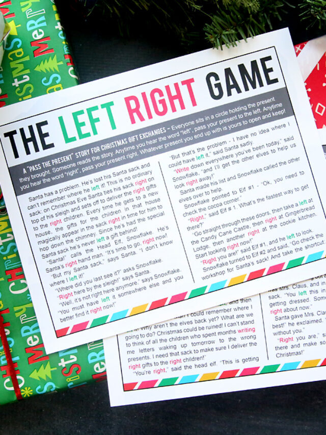 The Christmas left right game (w/printable story) - It's Always Autumn