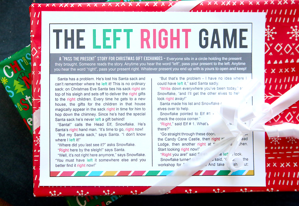 The Christmas Left Right Game w printable Story It s Always Autumn