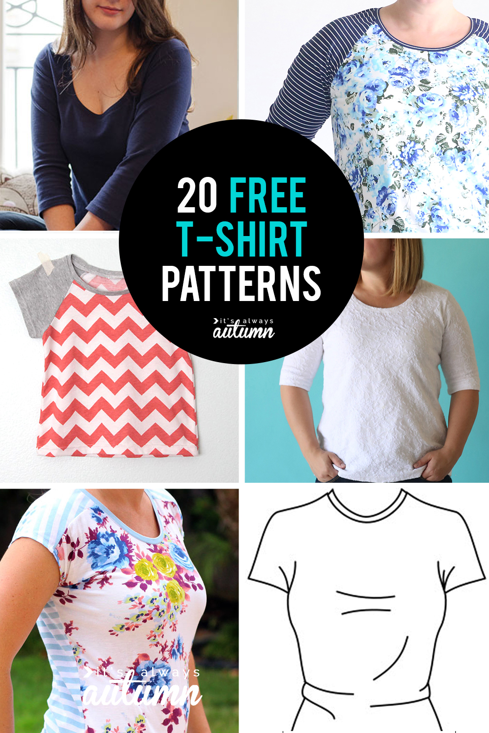 20 Free T shirt Patterns You Can Print Sew At Home It s Always Autumn