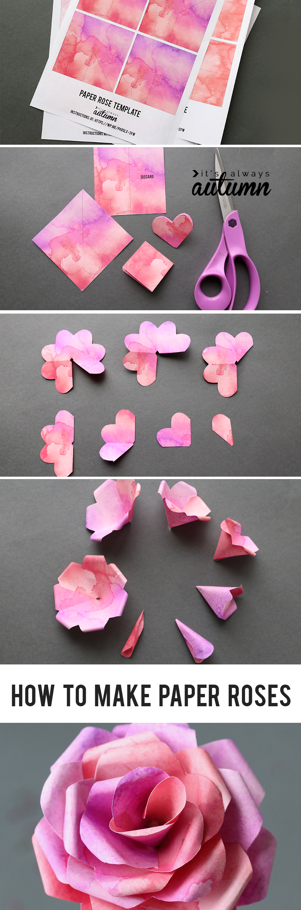 Make Gorgeous Paper Roses With This Free Paper Rose Template