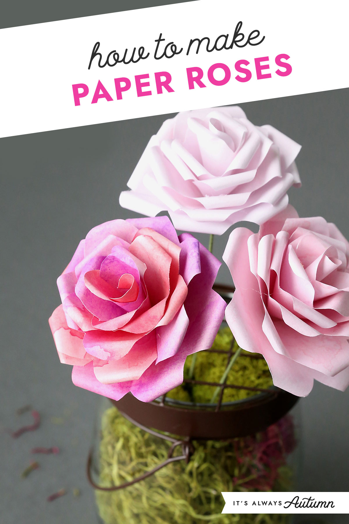 Wrapped Single Stem Paper Flower Rose -   Flower gift ideas, Flower  bouquet diy, Paper flowers