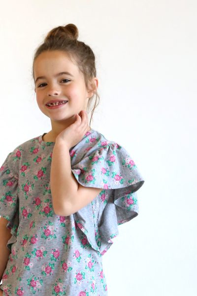 The waterfall top pattern for girls {how to sew a ruffle shirt} - It's ...