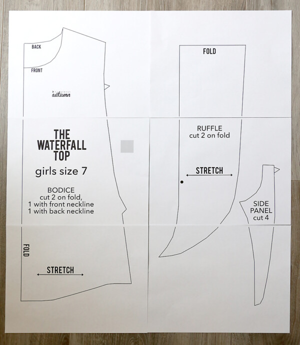 The waterfall top pattern for girls {how to sew a ruffle shirt} - It's ...