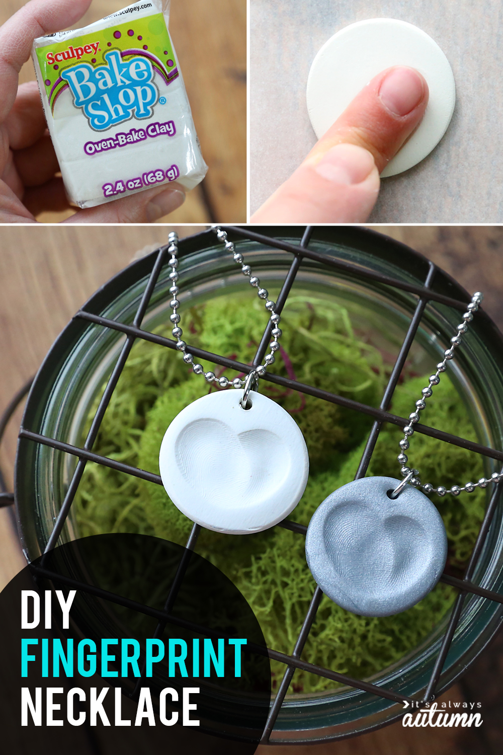 how to make fingerprint necklace diy clay easy mothers day gift idea 13