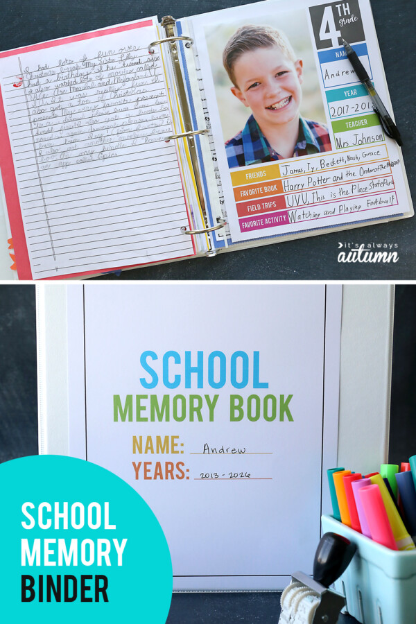 Organize school papers the easy way with a school memory binder