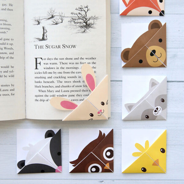 Origami corner bookmarks.