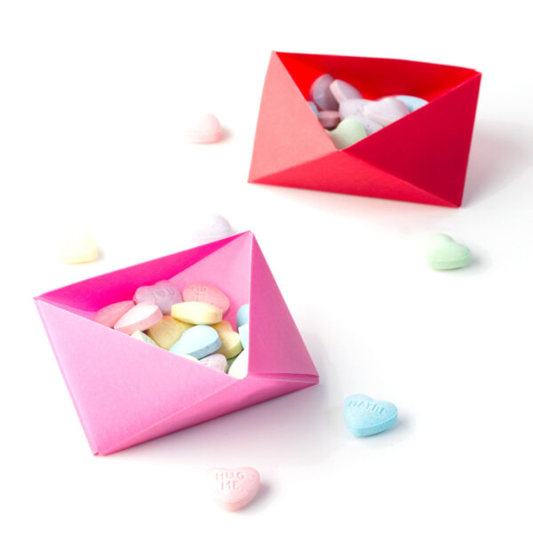 Origami candy boxes.