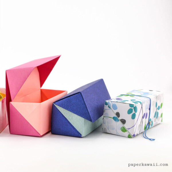 Hinged origami boxes.