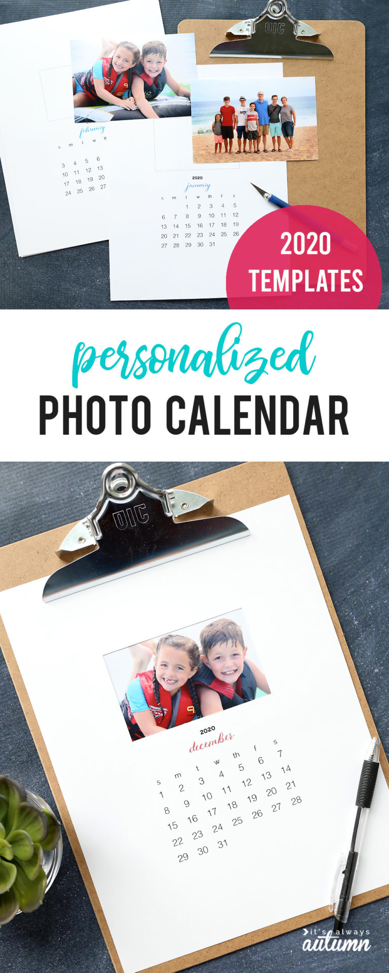 Make a personalized 2020 photo calendar {free templates} - It's Always ...