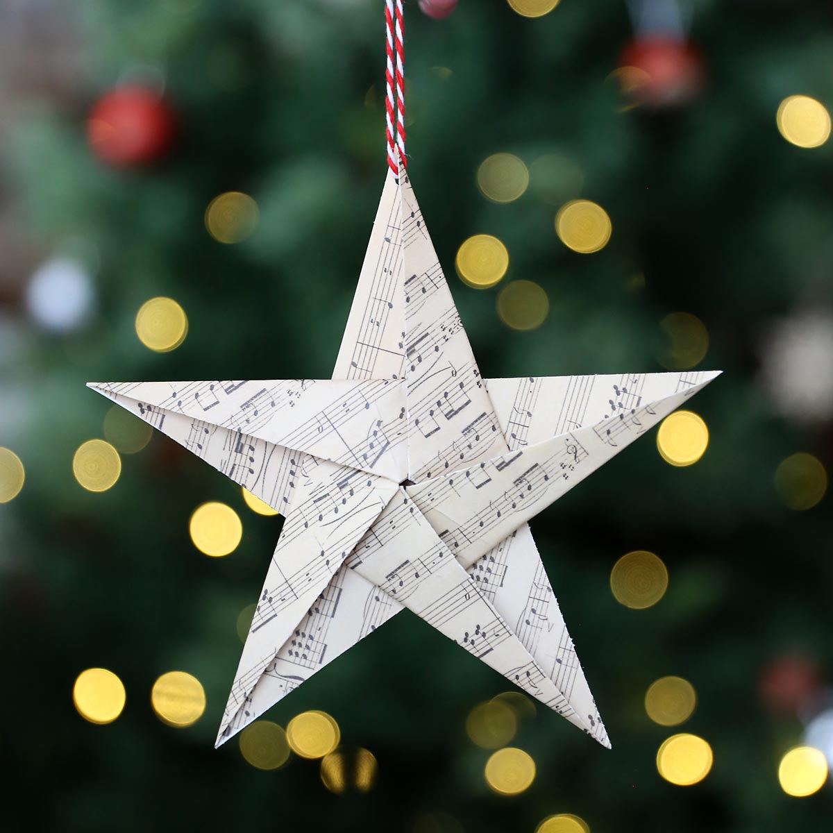 Christmas Star Origami Paper Ornaments