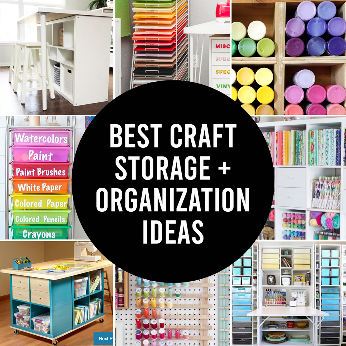 Organized White Craft Room Ideas